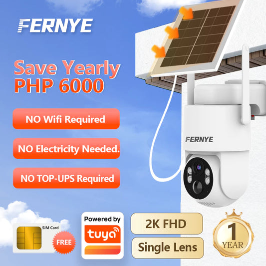 4G CCTV 2K 360° - Single Lens | No WiFi, No Power Needed, Wire-Free Installation |
